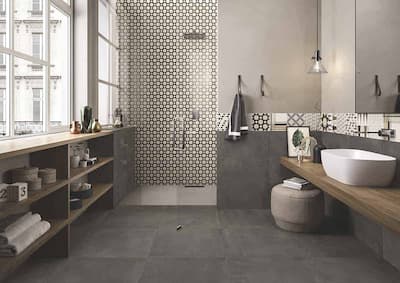Emilceramica Be-Square Black | Carrelage effet béton de couleur anthracite foncé, ombrage non accentué, format 60x60, épaisseur 9,5 mm