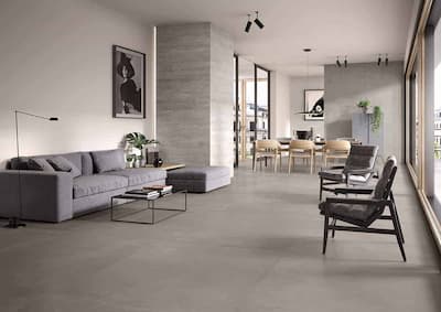 Ergon Trend Taupe | Carrelage effet béton, gris tendant au brun, ombrage non accentué, dimension 90x90, épaisseur 9,5 mm