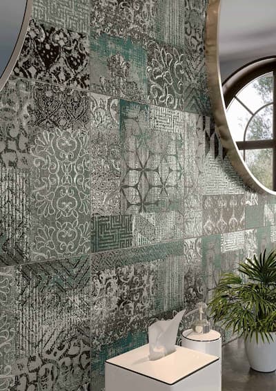 Cercom Studio 50 | Décor imitation carreaux de ciment Rococò Green Insert 30x30