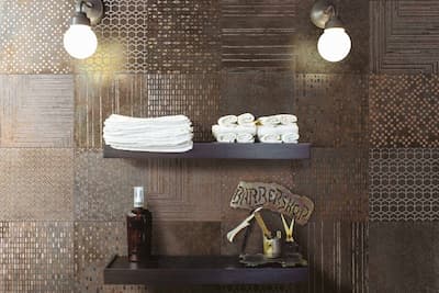 Cercom Temper | Décor imitation carrelage aspect béton Weld S / 8 insert couleur bronze 30x30