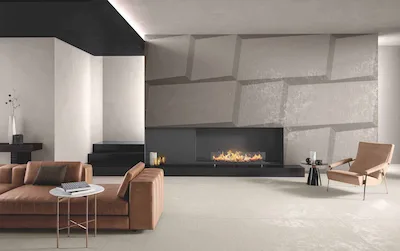 Casalgrande Padana Resina White | Carrelage effet béton de couleur ivoire / blanc avec un effet spatule assez uniforme, taille 90x90, épaisseur 10 mm